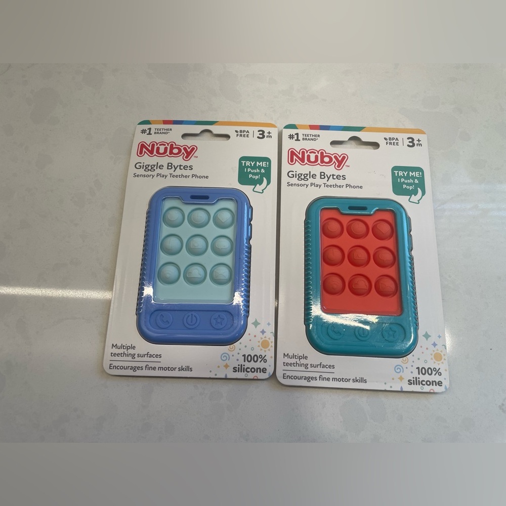 Nuby Giggle Bytes Sensory Play Set‎ of 2 NWT